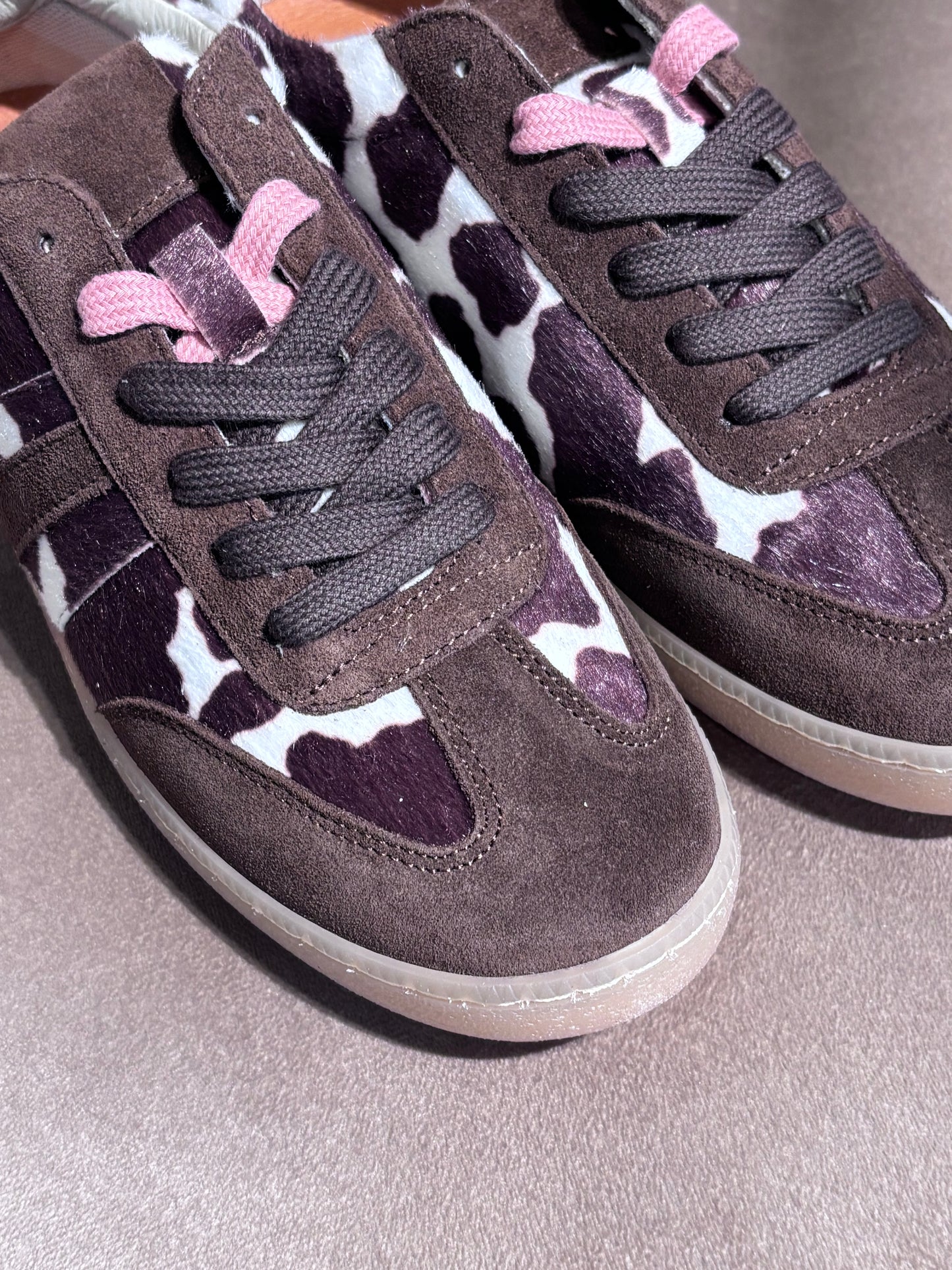 COW SNEAKERS BROWN/WHITE