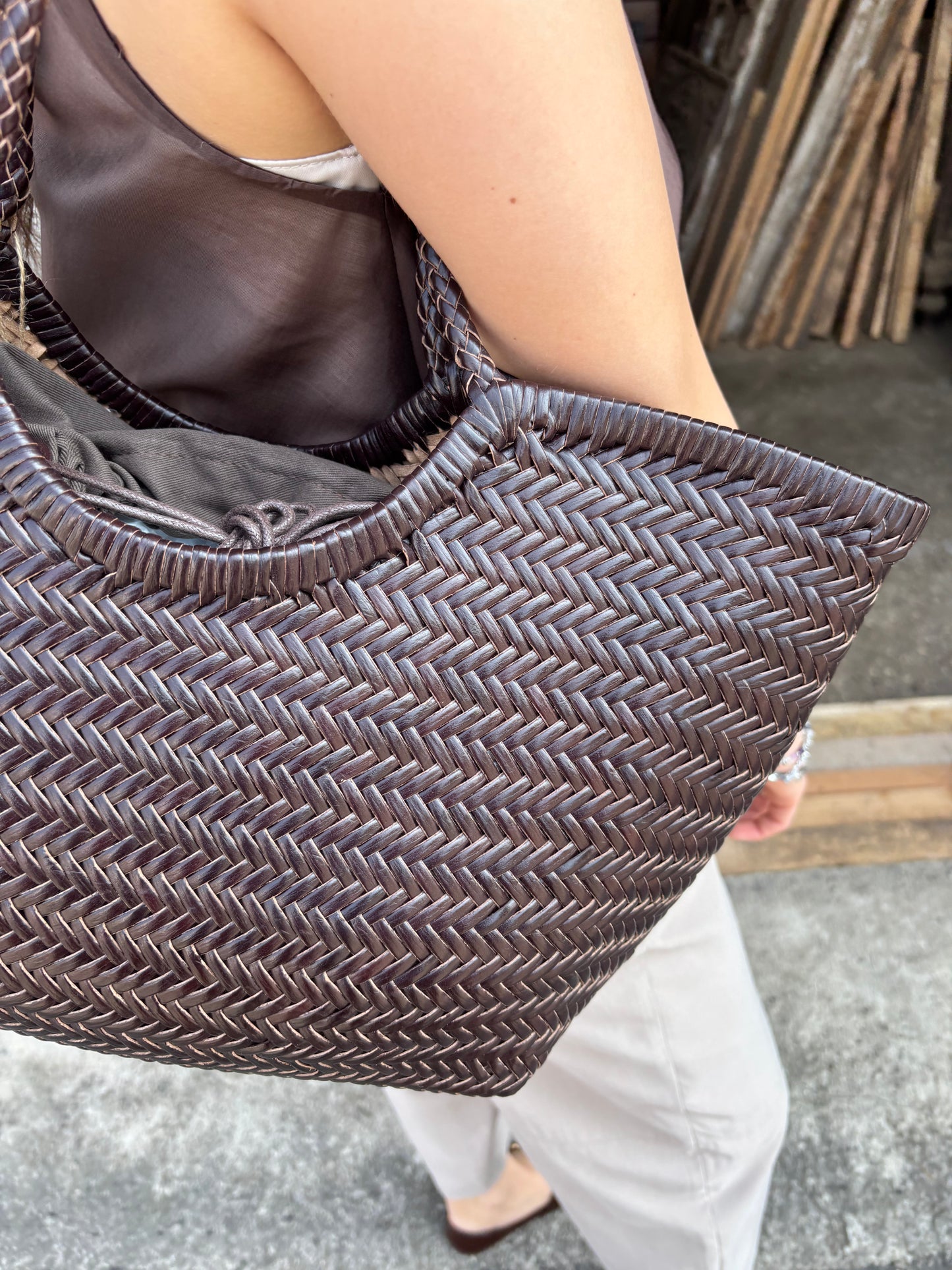 SHOPPER PELLE CIOCCOLATO
