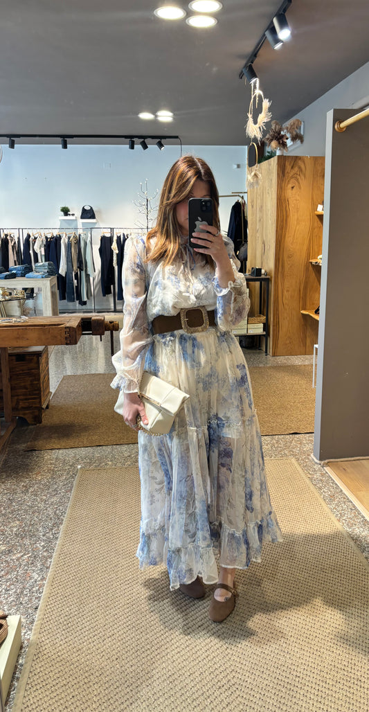 ABITO FLOREALE CELESTE