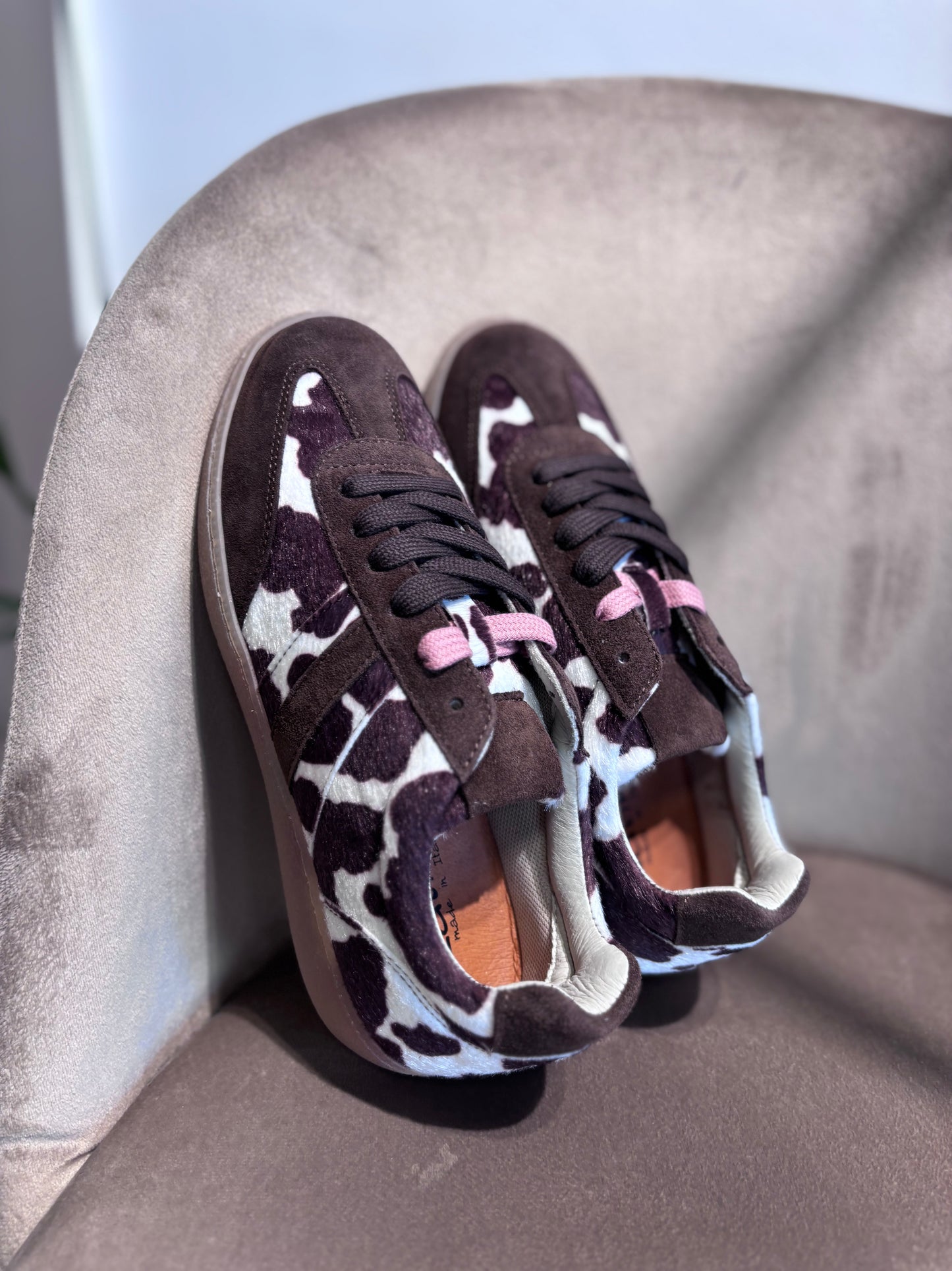 COW SNEAKERS BROWN/WHITE