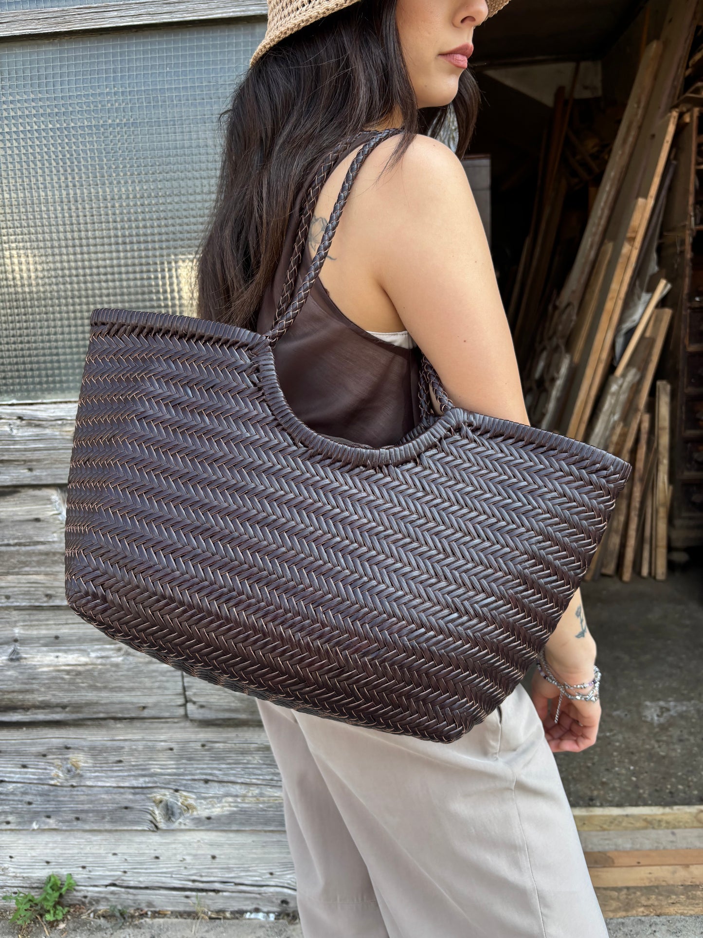 SHOPPER PELLE CIOCCOLATO